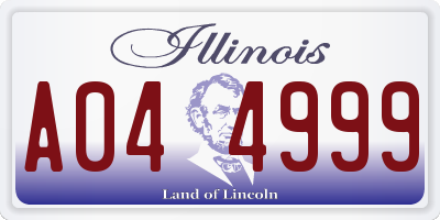 IL license plate A044999