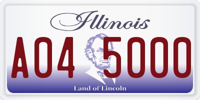 IL license plate A045000