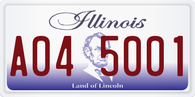 IL license plate A045001