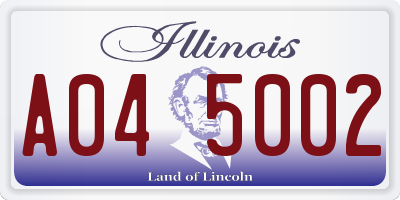 IL license plate A045002