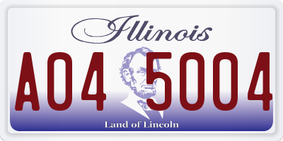 IL license plate A045004