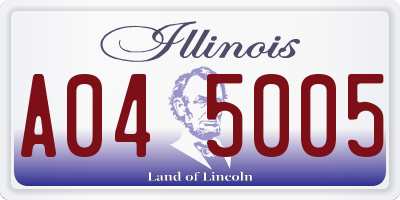 IL license plate A045005