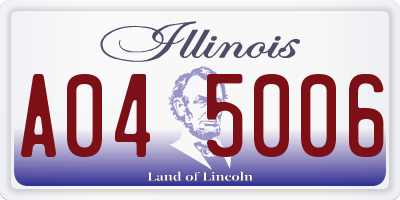 IL license plate A045006