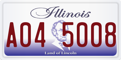 IL license plate A045008