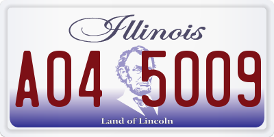 IL license plate A045009