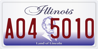 IL license plate A045010