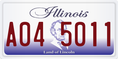 IL license plate A045011