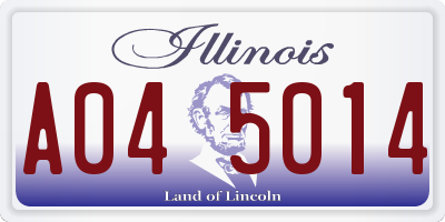 IL license plate A045014
