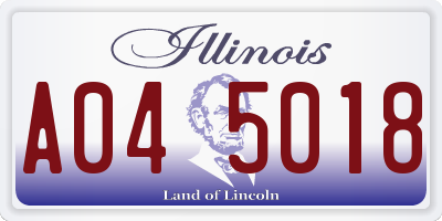 IL license plate A045018