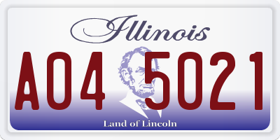 IL license plate A045021