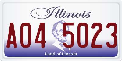 IL license plate A045023
