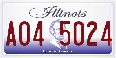 IL license plate A045024