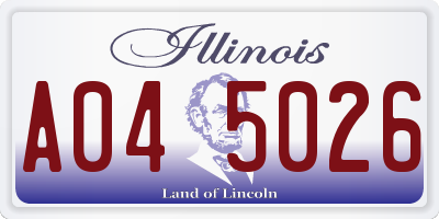 IL license plate A045026