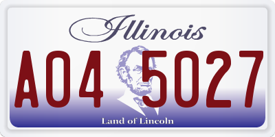 IL license plate A045027