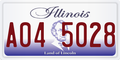 IL license plate A045028