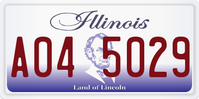 IL license plate A045029