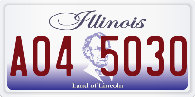 IL license plate A045030