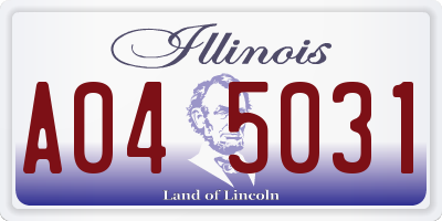 IL license plate A045031