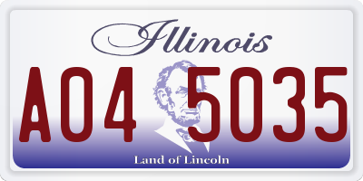 IL license plate A045035