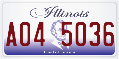 IL license plate A045036