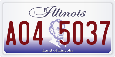IL license plate A045037