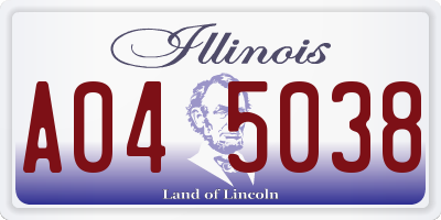 IL license plate A045038