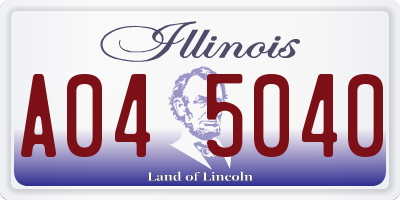 IL license plate A045040