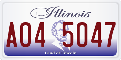IL license plate A045047