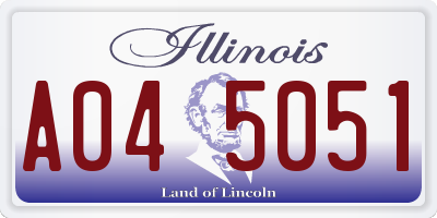 IL license plate A045051