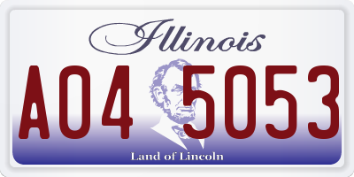 IL license plate A045053
