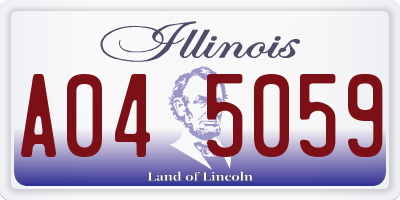 IL license plate A045059