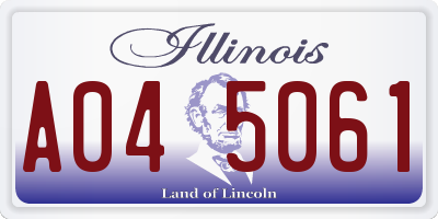 IL license plate A045061