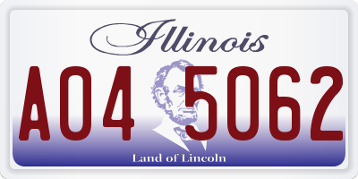 IL license plate A045062