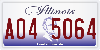 IL license plate A045064