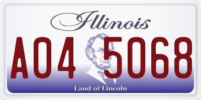 IL license plate A045068