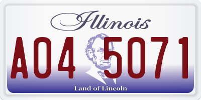 IL license plate A045071