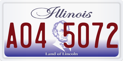 IL license plate A045072
