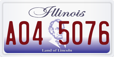 IL license plate A045076