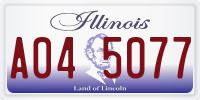 IL license plate A045077
