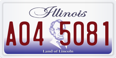 IL license plate A045081