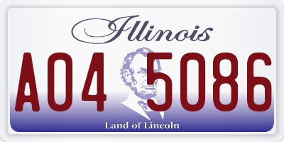 IL license plate A045086