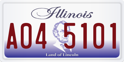 IL license plate A045101