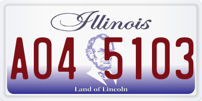 IL license plate A045103