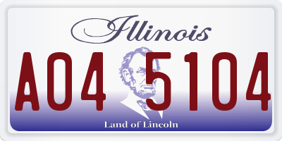 IL license plate A045104