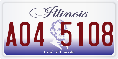 IL license plate A045108