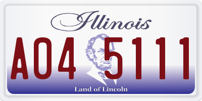 IL license plate A045111