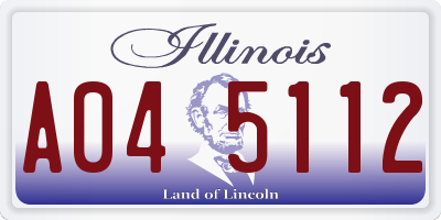 IL license plate A045112