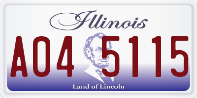 IL license plate A045115