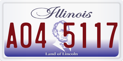 IL license plate A045117