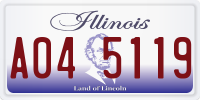 IL license plate A045119